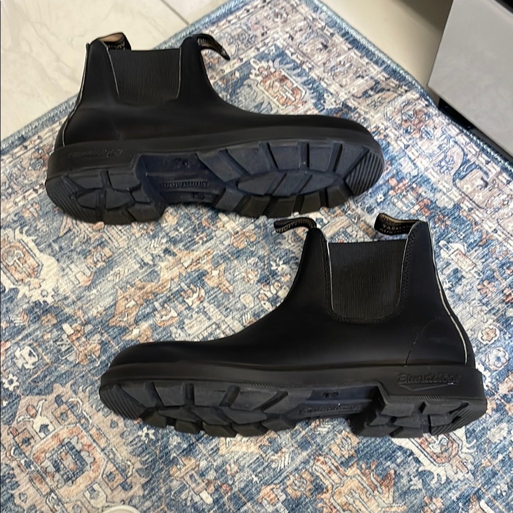 Worn 1x Blundstone Men's Black Leather Boots - Picture 2 of 6